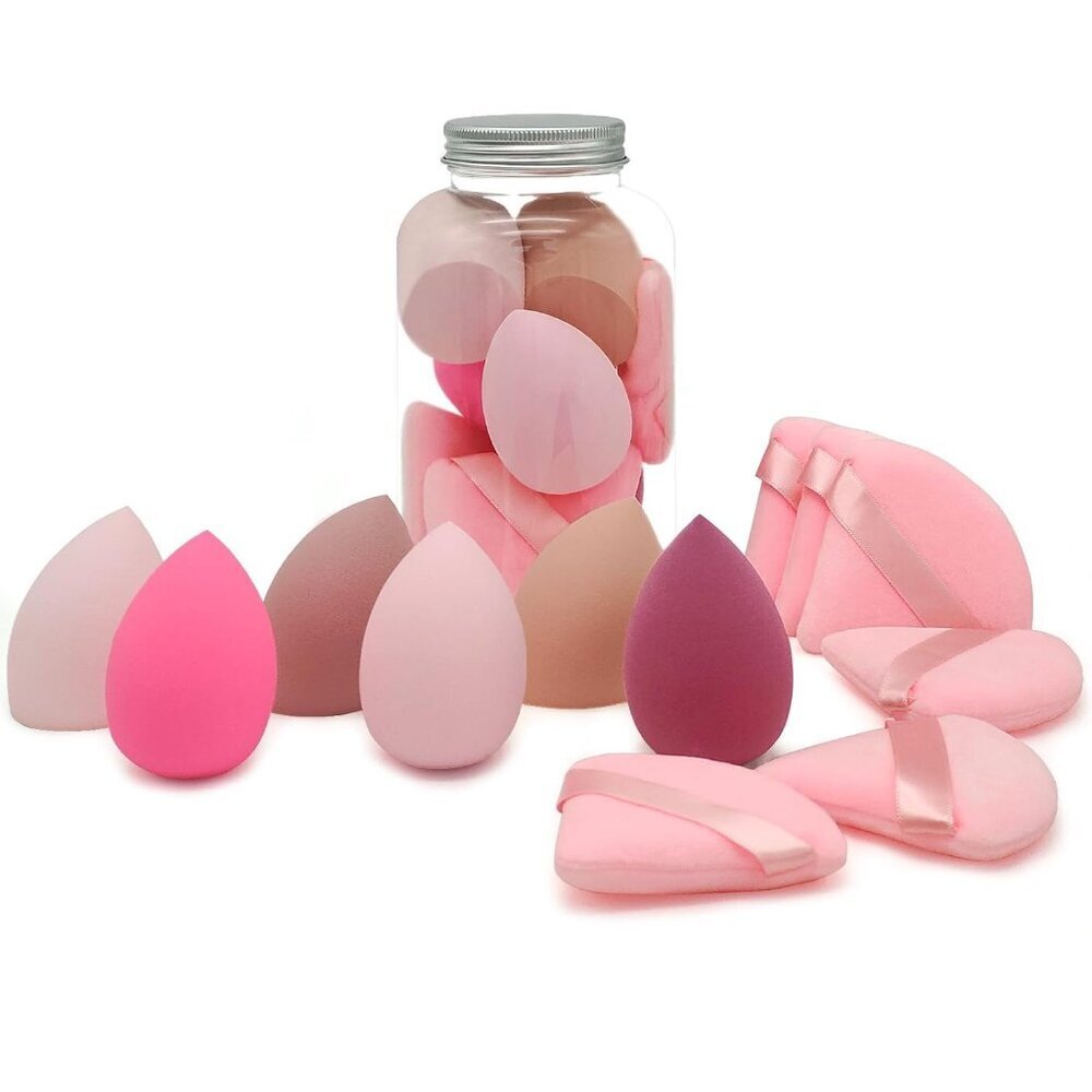 6+6 Professional Makeup Sponge Set,2.76 inch Portable Soft Sponge Setting Face P